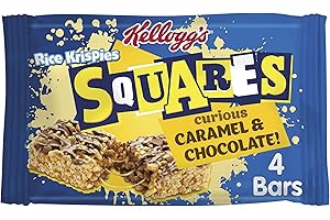 Kellogg's Rice Krispies Squares Chocolate Caramel Snack Bars Box, 4 x 36g