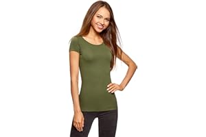 oodji Ultra Kobieta Koszulka dopasowana w talii basic