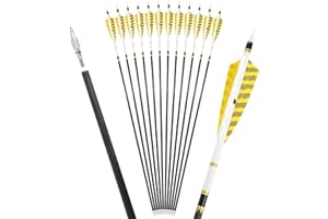 Poearcus Tiro con Arco Flechas de Carbono Puro 250 300 350 400 500 600 Spine Turkey Pluma de puntería Flecha de Tiro para Arco Compuesto Arco Recurvo