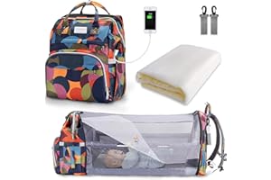 SNDMOR Mochila Cambiador, 30L Mochila Maternal Mochila Cuna Portatil Bebe con Cambiador Bebe Portatil y Correa Para Cochecito, Adecuado Para Mamá y Papá