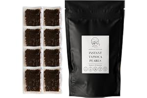 Instant Tapioca Pearls Boba Balls coated with Brown Sugar | 8 Packs (each 50g) | For Bubble Tea, Pudding, Milkshake, Frappe and Bakery | No Preservatives, No Refrigeration needed by Moriyama Teahouse