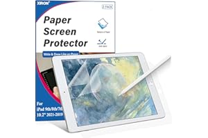 XIRON [2 Unités] Paperfeel Protection Écran pour iPad 9ème/8ème/7ème 10,2 Pouces (2021/2020/2019), Protection PET d’écran Mate Pour Dessiner, Anti-Reflet/Anti-empreintes