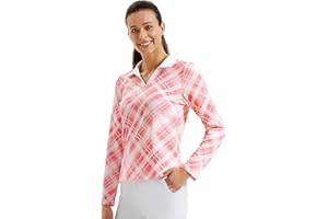 Jack Smith Polo à manches longues pour femme - T-shirt de sport pour femme - Séchage rapide - Respirant - Pour le golf, l'équitation, le tennis, le fitness, l'entraînement, la course