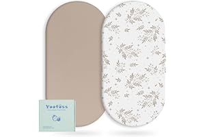 Yoofoss Juego de 2 Sábanas Bajeras Ajustables para Cuna Bebé Protector de Colchón Cubrecolchones Bebe Microfibra Suave y Transpirable 38x77 cm 41x81 cm 40x90 cm para Sabanas Capazo Cubre Colchon