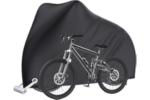Senders Fahrradabdeckung Wasserdicht 190T Fahrradgarage Fahrrad Schutzhülle mit Schlosslöcher Wasserfest Schutz vor Schnee Staub Regen UV 200x70x110cm mit Beutel