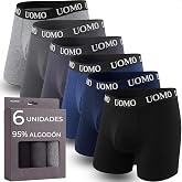 PSL WEAR Men's Breathable Cotton Boxer Briefs Pack of 6 | 95% Cotton, Ergonomic, Stretchy, Tagless, Everyday Wear, Sport