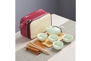 EeAaSsTy Set da tè in ceramica con teiera e tazza cinese (1 teiera * 4 tazze) (verde)