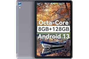 Yicty Tablet 25,4 cm Wi-Fi Modell 8 GB (Erweiterung 4 + 4) + 128 GB + 1 TB Erweiterung CPU 2,0 GHz WiFi 6 5000 mAh große Kapazität Akku 8 MP / 5 MP Kamera (Grau)