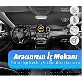 TRAKMATS Kia Sportage 2022-2025 İ&ccedil;in Uyumlu Oto &Ouml;n Cam G&uuml;neşlik, Katlanabilir Milfonlu, UV Koruma, 150x70 cm