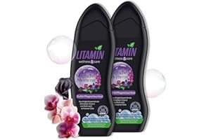 ‎LITAMIN Litamin Schaumbad Magische Momente 2x750ml – mit Orchideen-Essenz & Duft schwarzer Calla – pflegender Badezusatz für sinnliche Wellness-Auszeiten
