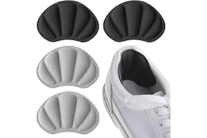 Molain Inserti per scarpe, 2 paia di protezioni per talloni alti, coppe, vesciche, imbottiture per cuscini adesive per la riparazione della schiena la punta dei piedi dolori(petalo nero grigio)