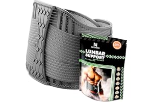 NativoDex Faja Lumbar Hombre y Mujer - Soporte Especial Lumbar y Espalda Baja - Reduce el Dolor y Recupera Lesiones en Cintura y Espalda - Cinturón Soporte Lumbar con Doble Ajuste (S | <80 cm)