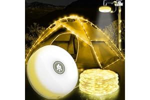 AOMAIC Camping String Lights 20M Outdoor Waterproof Portable Stowable String Light Rechargeable Camping String Lights Reel USB for Outdoor Indoor Home RV Garden Patio