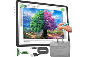 Phylosal Wiederaufladbares A3-Lichtpad mit Tragetasche, ultradünner magnetischer Tracing-Lichtkasten zum Zeichnen, Diamant-Kunstmalerei Leuchttafel mit Seitentaste, superheller Leuchttisch zum