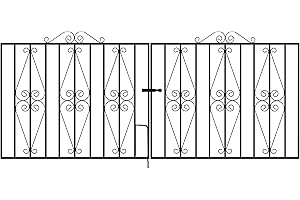 FENCING & GATES & FIREPLACES STIRLING Driveway Gates 2438mm (8ft) GAP x 914mm High Galvanised Wrought Iron Metal gate ST13ZP