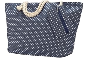 Ropo22 Bolsa Playa. Bolsas De Playa Con Forro Antiarena De Lona. Bolso Playa Mujer Con Cremallera y Neceser Exterior. Bolsa De Playa y Piscina Impermeable Con Asas De Cuerda. Bolsas De Playa Grandes.