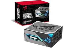 ASUS ROG Thor 1200W Platinum III Fuente de alimentación, 80 Plus Platinum, ATX 3.1, MOSFET GAN, Estabilizador de Voltaje Inteligente, Pantalla OLED magnética, Modo Turbo, 10 años de protección