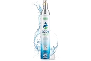 SodaSmart Premium CO2 Zylinder für SodaStream | Gefüllt mit 425g Kohlensäure für 60l | Neu & Voll
