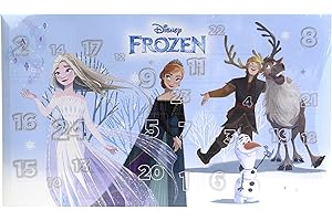MARKWINS Frozen 24 Days of Magic Advent calendar, Calendario dell'Avvento con Prodotti di Frozen, Divertente Kit Makeup, Accessori Colorati, Giocattoli e Regali per Bambini