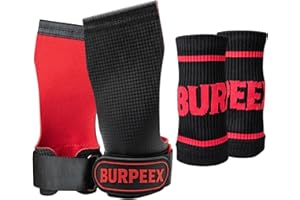 BURPEEX - Calleras Crossfit con Muñequeras y Bolsa de Transporte – Agarre Antideslizante y Protección de Manos para Dominadas, Halterofilia, Calistenia y WOD Intensos