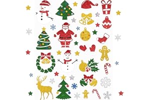 BOYATONG 304 Pièces Stickers Pailletés, Autocollants et Gommettes de Noël, Décoration pour Bottes d’Arbres, Snowflake Star pour l'Artisanat