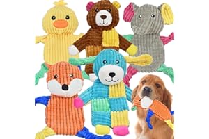 LECHONG 5 Jouets pour Chien en Peluche, Jouets à Couiner Câlins Crissant pour Chiens de Toutes Tailles et Chiots, Lot de Jouet Solides Interactifs Contre l'Ennui