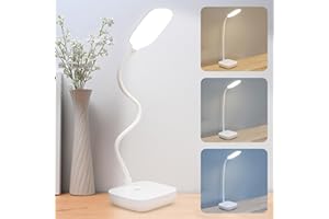 KASBBU Lampara Escritorio LED, Flexo Led Escritorio Flexible, Lampara mesita noche sin cable, 3 Modos de Luz, Nivel De Brillo Ajustable con Control Táctil, Lampara Led Recargable Casa, Oficina y Estudio