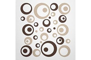 ‎WANDFEE WANDfee Wandtattoo Kreise Punkte 50 FARBWUNSCH I dunkelbraun beige I Wandaufkleber Aufkleber Kinderzimmer Fliesenaufkleber Badezimmer Küche
