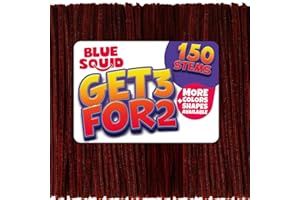 BLUE SQUID Pipe Cleaners Craft Chenille Stems - 150 piezas de limpiadores de chenilla marrón, limpiadores de tuberías marrones, proyectos de arte y manualidades, manualidades para niños, piezas extra largas