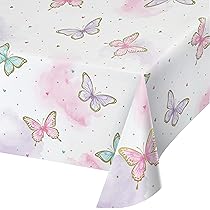 Butterfly Garden Plastic Tablecover - Colorful Printed Party Tablecloth, 88" X 48", Multicolor Decor - View #5