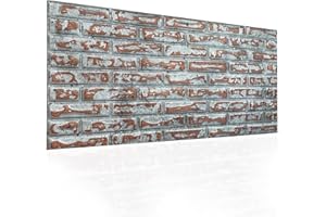 I K H E MALARKA Lot de 16 panneaux 3D aspect brique en polystyrène XPS, panneaux de plafond aspect pierre, panneaux muraux en brique, décoration de brique, épaisseur 3 mm, 100 x 50 cm, 8 m² (rouge, gris 107)