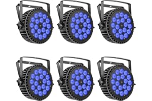 PROPULSION LIFE DMX512 - Par de luces LED, 18 luces de escenario, 200 W, 4 en 1, RGBW, luz de discoteca, sonido/esclavo maestro DJ para fiestas, conciertos, Halloween, Navidad, bodas