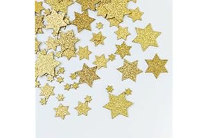 100 Stück Holzsterne Streudeko Gold Glitzer Sterne Konfetti Holz Tischdekoration Weihnachtsdeko Tischdeko Weihnachten (Glitzer Sterne-Holz)