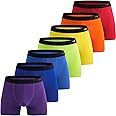 INNERSY Mens Boxer Shorts Cotton Open Fly Underwear Trunks Multipack Rainbow Sports Briefs Pack of 7