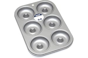 Lets Cook Cookware 6 Cup Doughnut/Bagel Pan with PFOA Free Non Stick