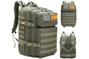 unycos - Mochila Táctica Militar【45L】 Sistema Molle, Tela Oxford 900D Resistente, Bolsillos para 3 Días de Emergencias, Caza, Senderismo, Viaje, Crossfit, Gimnasio, Actividades al Aire Libre