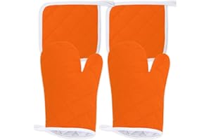 ShyaWorld Manoplas de Cocina horno guantes resistentes al calor (ALG/POL NARANJA)
