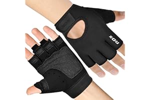 RDX Weight Lifting Gloves Gym Fitness Workout, Anti Slip Palm Protection Half Finger, Adult & Kids Exercise Glove for Powerlifting Deadlifting Bodybuilding Calisthenics Cycling Climbing, Men Women
