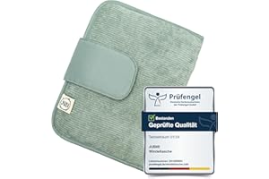 Jubi® Windeltasche mit Wickelunterlage für unterwegs mit extra viel Platz - Kleine Wickeltasche - Cord Mint (Klettverschluß)