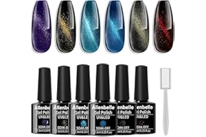 Allenbelle Cat Eye Gel Set UV Nagellack Magnet Set 6 Farben Mit Geschenkbox,Gel Nagellack Geschenkset,Shellac Set Uv Gel Nail Art,Soak Off UV LED Gel Nagellack