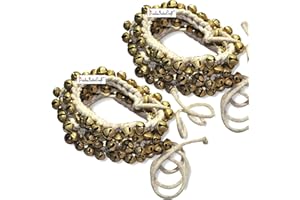 PRISHA INDIA CRAFT Prisha Indien Craft® KATHAK Ghungroo Paar, (100 + 100) (12 keine. Ghungroo) Glocken Beste Qualität mit Baumwolle Kordel verschnürt Klassische Indische Tänzer Fußkettchen Musikinstrument