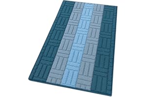 emmevi Tappeto Cucina Bordato Assorbente Tessitura 3D Varie Misure E Colori Multiuso Bagno Camera Corridoio 100% Made in Italy mod.MIA 57X290 BLU