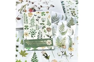 LXONTSG Florales Stickers, 20 Hojas Transparente Florales Pegatinas, Albumes de Recortes Flores Pegatinas, Florales Plantas Stickers, Pegatinas de Flores, Decorativas Transparente Stickers