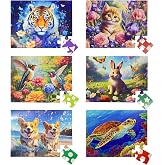 Jigso 6 Jigsaw Puzzles with 20 Large Pieces, Colorful Puzzles for Elderly Kids, Alzheimer's Disease, Memory and Cognition Gam