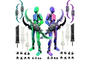 2 stycken T13 actionfigurset (färdigmonterad), 3D-tryckt flerledad, Titan 13 actionfigurer, Lucky 13 robot-actionfigur dummy
