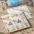 AM ANNA Reversible Soft Floor Mat,Washable Foldable Crawling Mat, Non Slip Playmat for Babies, Kids Play Crawling Mat for Floor Playpen Toddler Infants Tummy Time (200x180x1.5CM)