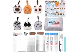 NAMOON Needle Felting Starter Kit, Wool Roving Set and Needle Felting Tool, Wool Felting Doll Making Needle Felting Kit, Needle Felting Supplies for Beginners DIY Felting Craft Project