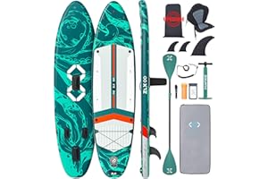 ZLX 350 CM Inflatable Stand Up Paddle Board Perfect for Planche de All Skill Levels, Adults & Youth Wide Stable Design, Non-Slip Deck Adjustable Paddle Safety Leash