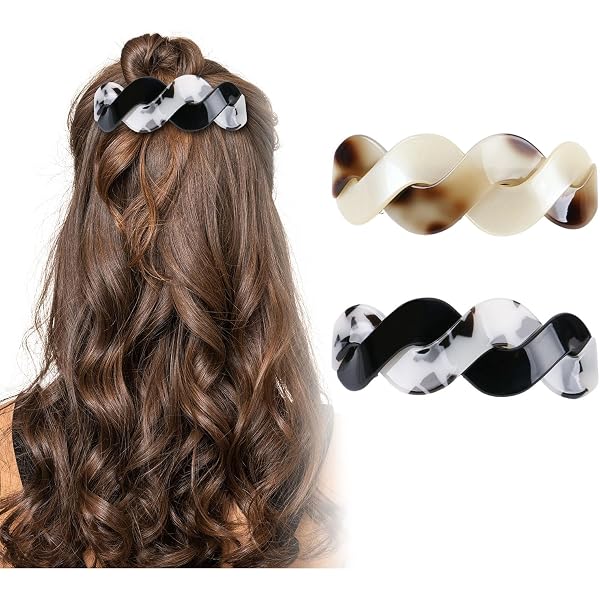 Vintage Haarspangen Für Damen – 2er-Set In Braun & Champagner, Für Dickes Haar