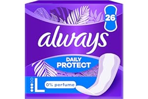 Always Dailies Protect Protège-Slips Long 26 Unités, 0% de parfum, Confortable Avec Cœur Absorbant